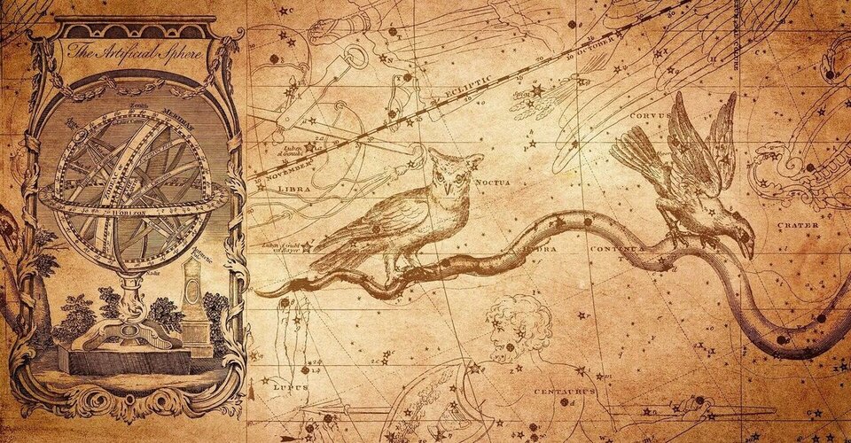 Astrologer reviewing a birth chart for a phone reading