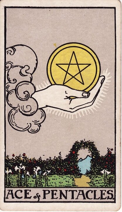 Ace of Pentacles - Rider–Waite–Smith Suit of Pentacles tarot card
