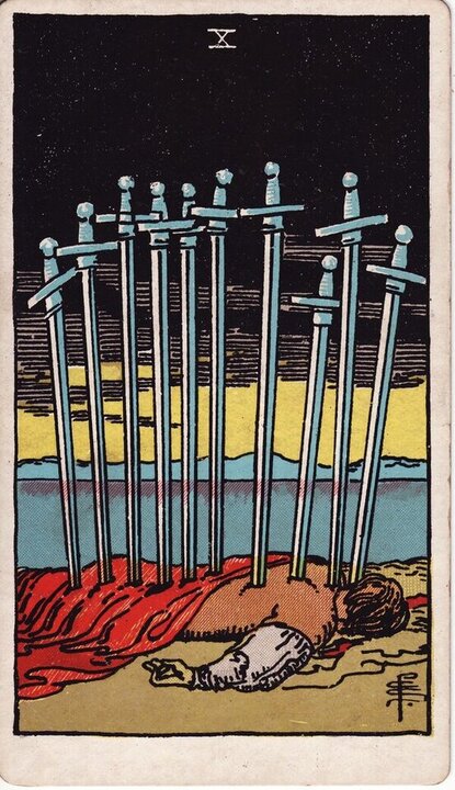 Ten of Swords tarot card