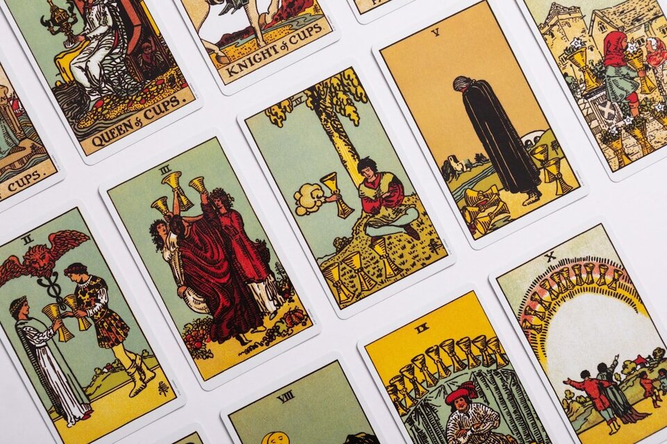 Tarot cards laid out for a career reading